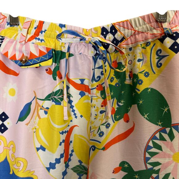 NWT Maeve Anthropologie Straight Leg Pink/Rose
 Abstract Print Pants sz M - Picture 7 of 14